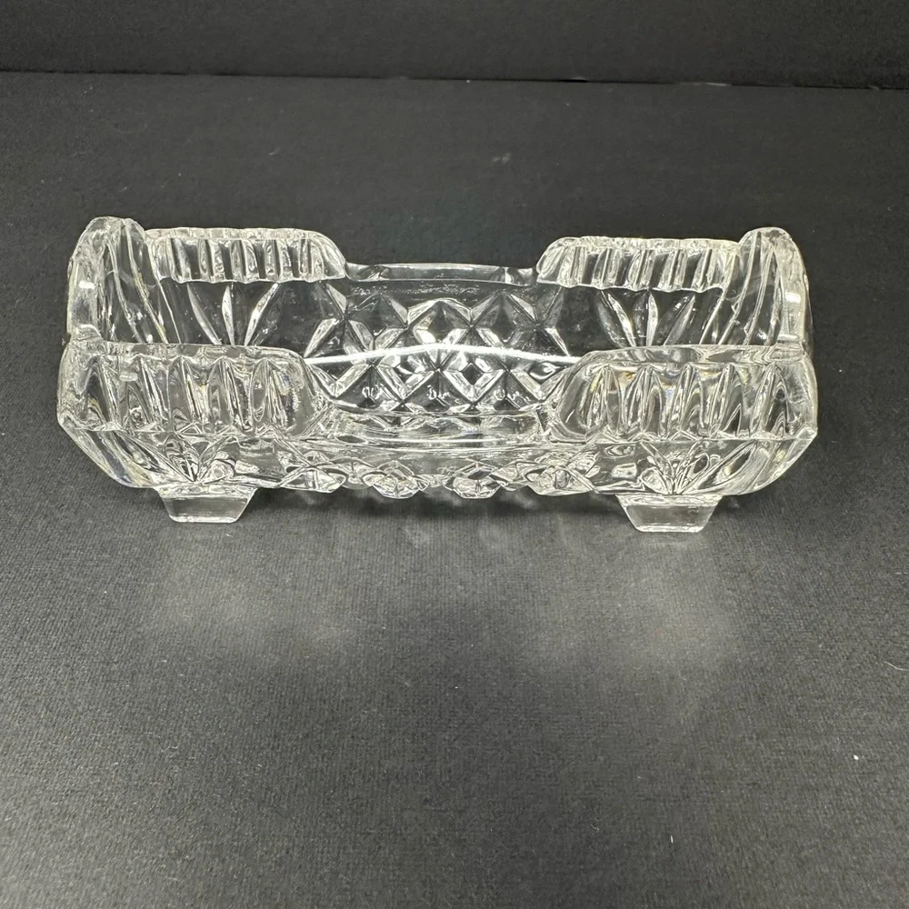Vintage Diamond Pattern Rectangular Toothpick Holder Salt Cellar Knife Rest A2